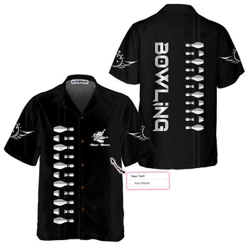 BlueJose Bowling Pins Line Personalized Name Hawaiian Shirt