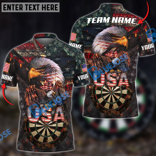 BlueJose USA Pride Eagle Darts Personalized Name, Team Name 3D Shirt