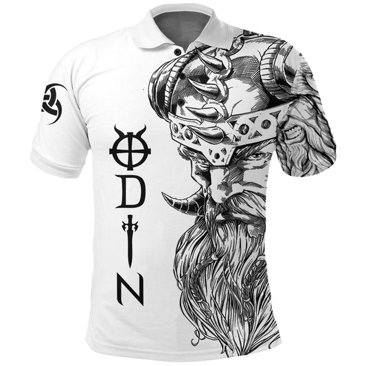 BlueJose Viking Style - Odin Horn of Odin Tattoo Polo Shirt