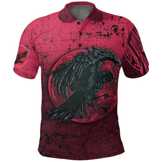 BlueJose VikingStyle Clothing - Raven Blood Moon Polo Shirt