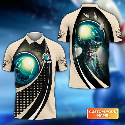 BlueJose Viking Eagle Bowling Team Blue Bowling Ball Customized Name All Over Printed Shirt