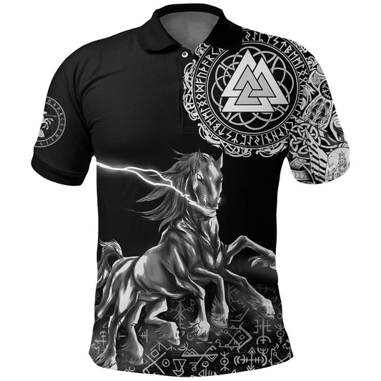 BlueJose Viking Style Polo Shirt - Sleipnir Odin