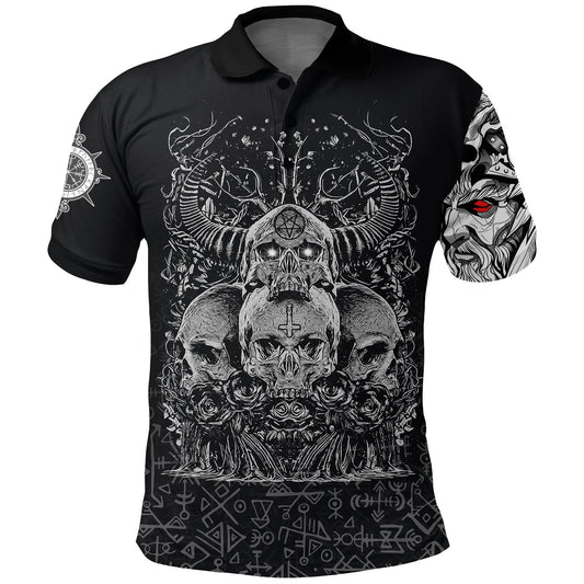 BlueJose Viking Style Skull Honor Polo Shirts