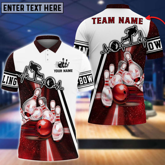 BlueJose Personalized Name Light Bowling Player Multicolor 3D Shirt, Personalized Shirts For Bowling Players