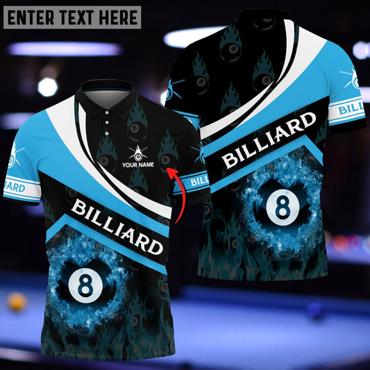 BlueJose Blue Fire With Ball 8 Billiard Personalized Unisex Shirt