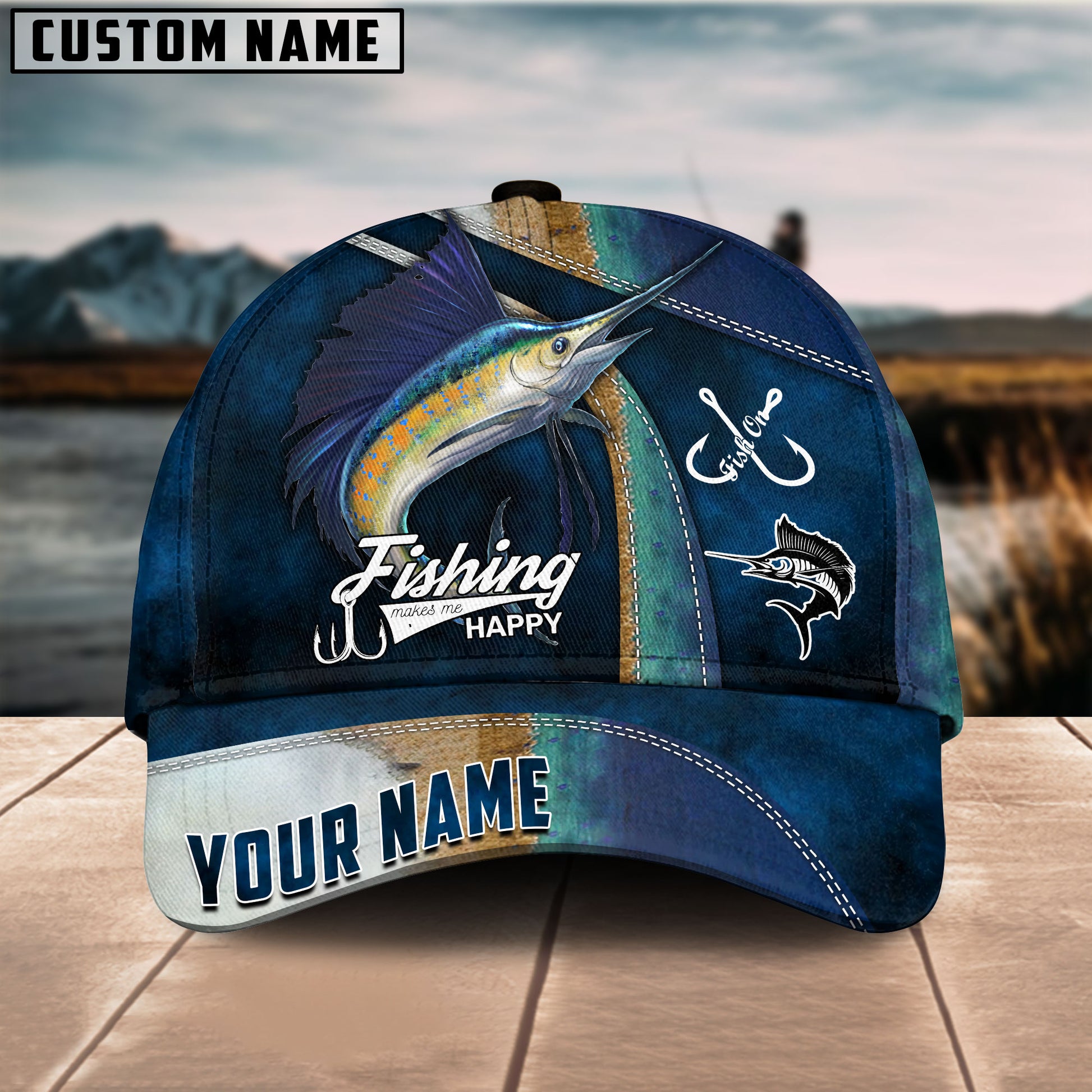 BlueJose Personalized Marlin Fishing Classic Cap – Blue Jose
