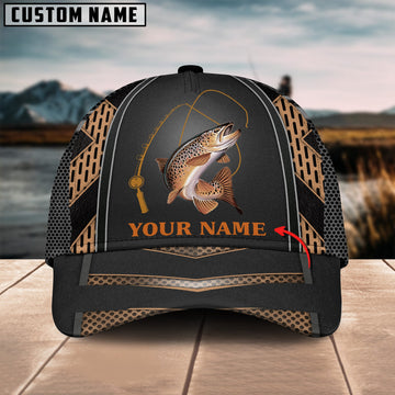 BlueJose Personalized Fishing Black & Orange Cap