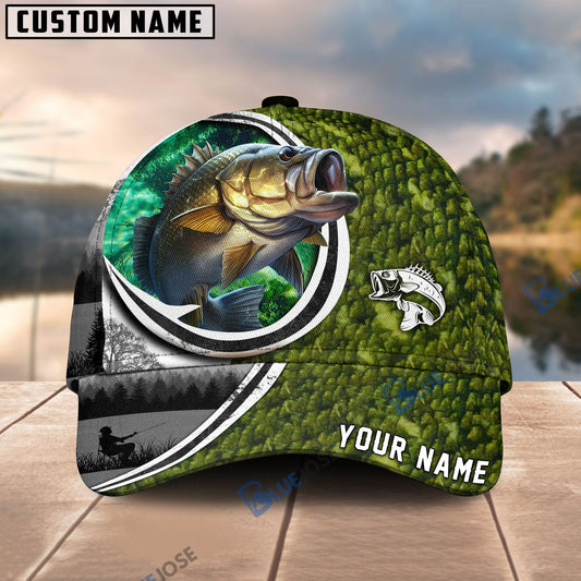 BlueJose Fishing Heart Hook Personalized Cap (Bass, Striped Bass, Catfish, Trout, Crappie, Salmon, Walleye)