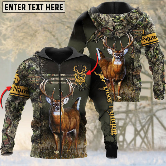 BlueJose Personalized Name Deer Hunting Camo 3D Shirts