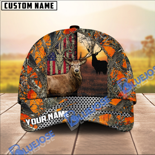 BlueJose Woodland Majesty Hunting Deer Grass Camo Pattern Multicolor Personalized Cap