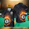 BlueJose Personalized Billiard 9 Ball Fire Flame Hawaiian Shirt