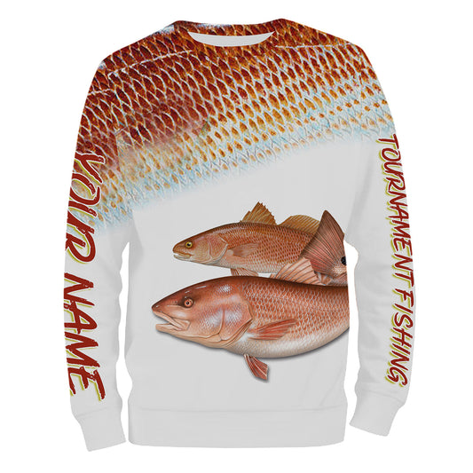 BlueJose Personalized Red Fish Puppy Drum Tournament Fishing 3D Shirts