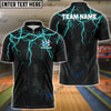 BlueJose Bowling And Pins Thunder Storm Pattern Customized Name 3D Shirt (4 Colors)