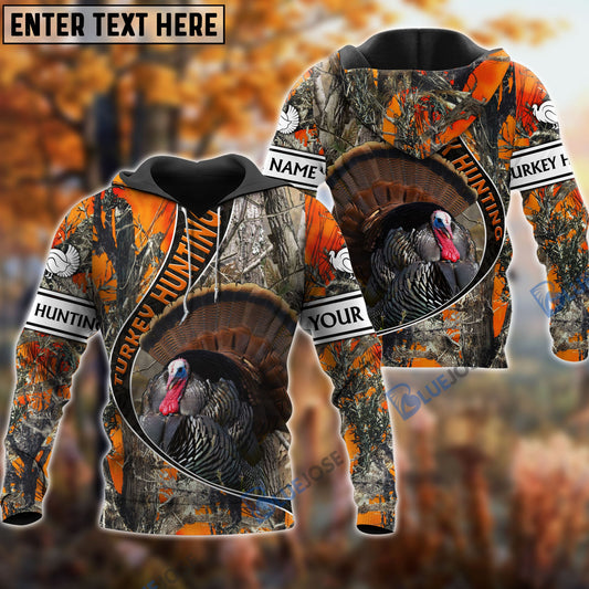 BlueJose The Premium Turkey Hunting Camo Personalized Name 3D Shirt