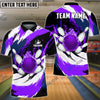 BlueJoses Bowling Color Wave Customized Name, Team Name 3D Shirt (4 Colors)