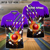 BlueJoses Bowling And Pins Scratch US Flag Pattern Multicolor Personalized Name 3D Shirt, Personalized Shirts For Bowling Players