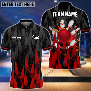 BlueJoses Bowling And Pins Sword Legend Customized Name, Team Name 3D Shirt (4 Colors)