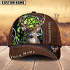 BlueJose Deer Hunting Leather Pattern Personalized Name Cap