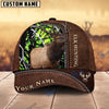 BlueJose Elk Hunting Leather Pattern Personalized Name Cap