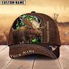 BlueJose Moose Hunting Leather Pattern Personalized Name Cap