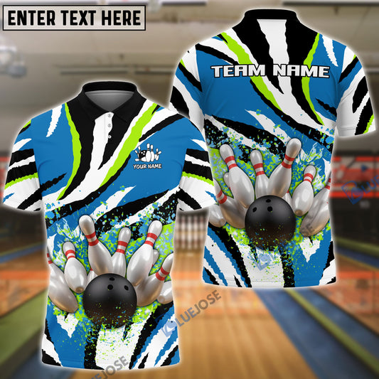 BlueJoses Bowling and Pins Ink Color Customized Name, Team Name 3D Shirt