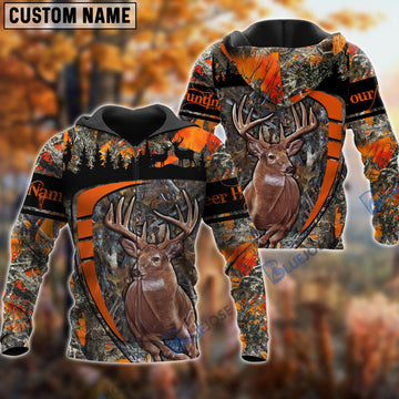 BlueJose Personalized Name Deer Hunting Season Pattern 3D Shirts