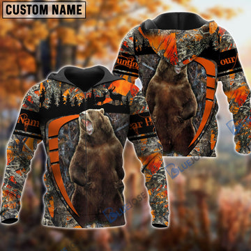 BlueJose Personalized Name Bear Hunting Season Pattern 3D Shirts