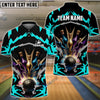 BlueJoses Bowling Break Pins Pattern Customized Name 3D Shirt (4 Colors)