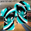 BlueJoses Bowling and Pins Wave Pattern Customized Name 3D Shirt (4 Colors)