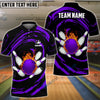 BlueJoses Bowling And Pins Wave Sea Pattern Customized Name, Team Name 3D Shirt (4 Colors)