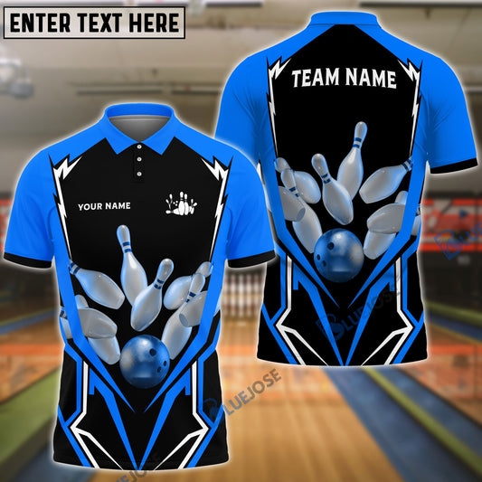 BlueJoses Bowling And Pins Mech Warrior Customized Name, Team Name 3D Shirt (5 Colors)