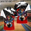 BlueJoses Bowling And Pins Color Lightning Customized Name 3D Shirt ( 4 Colors )