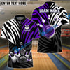 BlueJoses Bowling And Pins Color Crown Pattern Customized Name 3D Shirt (4 Colors)