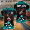 BlueJose Bowling And Pins Eagle US Flag Pattern Customized Name 3D Shirt (4 Colors)