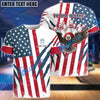 BlueJoses US Flag Eagle Bowling and Pins Customized Name, Team Name 3D Shirt