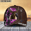 BlueJose Elk Hunting Premium Leather Pattern Personalized Name Cap (4 Colors)