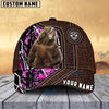 BlueJose Bear Hunting Premium Leather Pattern Personalized Name Cap (4 Colors)