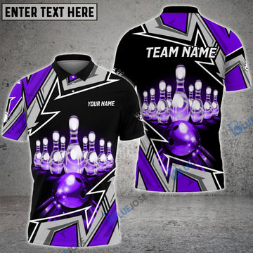 BlueJoses Bowling And Pins Premium Super Customized Name 3D Shirt (4 Colors) Personalized Shirts For Bowling Players