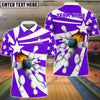 BlueJose Bowling And Pins Star Pattern Customized Name 3D Shirt (5 Colors)