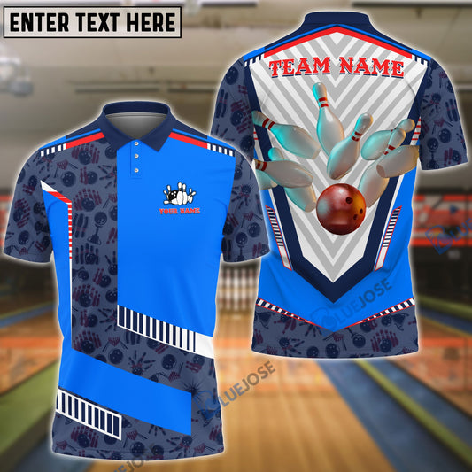 BlueJose Bowling And Pins Sword Pattern Customized Name 3D Shirt (6 Colors)