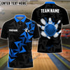 BlueJose Bowling And Pins Fallen Leaves Pattern Customized Name 3D Shirt (4 Colors)