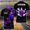 BlueJose Bowling And Pins Fallen Leaves Pattern Customized Name 3D Shirt (4 Colors)