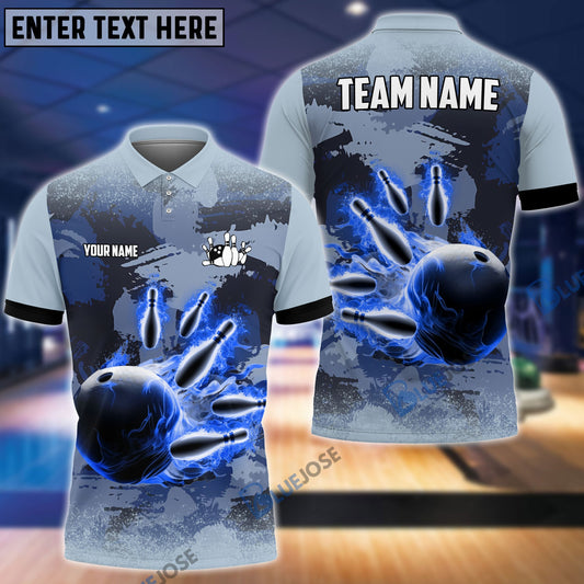 BlueJoses Bowling And Pins Cool Color Customized Name 3D Shirt