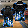 BlueJoses Bowling And Pins Tiger Pattern Customized Name, Team Name 3D Shirt (5 Colors)