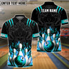 BlueJoses Bowling And Pins Tiger Pattern Customized Name, Team Name 3D Shirt (5 Colors)