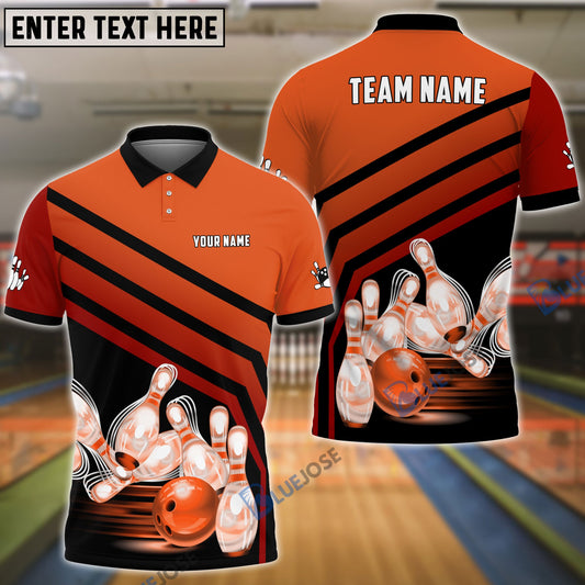 BlueJose Bowling And Pins Windmill Pattern Customized Name 3D Shirt (5 Colors)