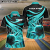 BlueJoses Bowling And Pins Broken Pattern Customized Name, Team Name 3D Shirt for Women (4 Colors)