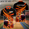 BlueJoses Bowling And Pins Broken Pattern Customized Name, Team Name 3D Shirt (4 Colors)