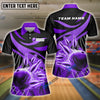 BlueJoses Bowling And Pins Broken Pattern Customized Name, Team Name 3D Shirt for Women (4 Colors)