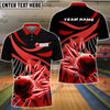 BlueJoses Bowling And Pins Broken Pattern Customized Name, Team Name 3D Shirt (4 Colors)